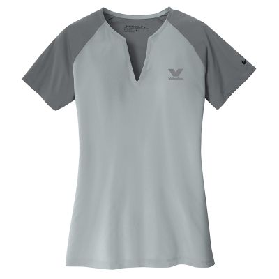 Nike Golf Ladies Dri-FIT Stretch Woven V-Neck Top - Cool Grey